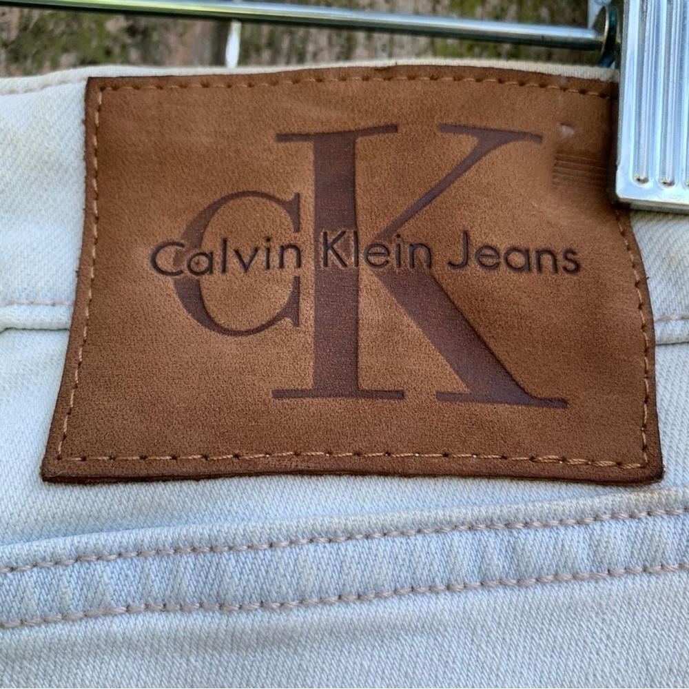 CALVIN KLEIN light blue denim skinny straight leg designer jeans - Picture 7 of 9